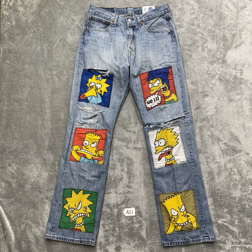SadSac/Levi's 501 custom simpsons jeans Size 31x32